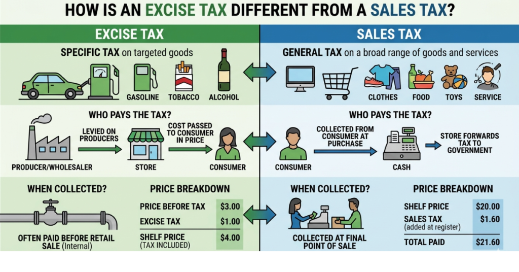 How Is an Excise Tax Different From a Sales Tax?