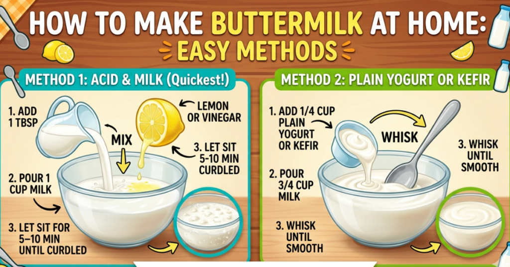 How to Make Buttermilk at Home Easy Methods