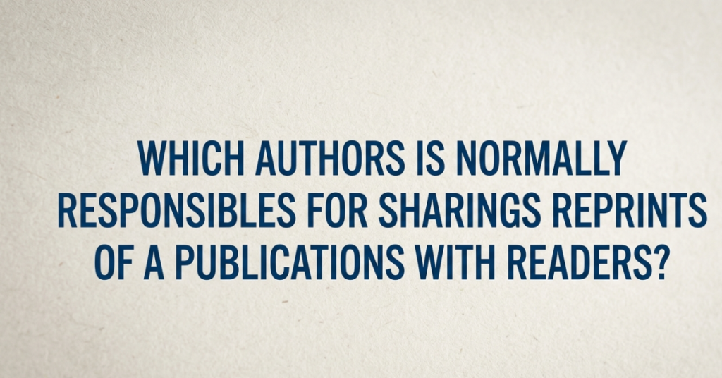Which Author Shares Reprints of a Publication? Explained